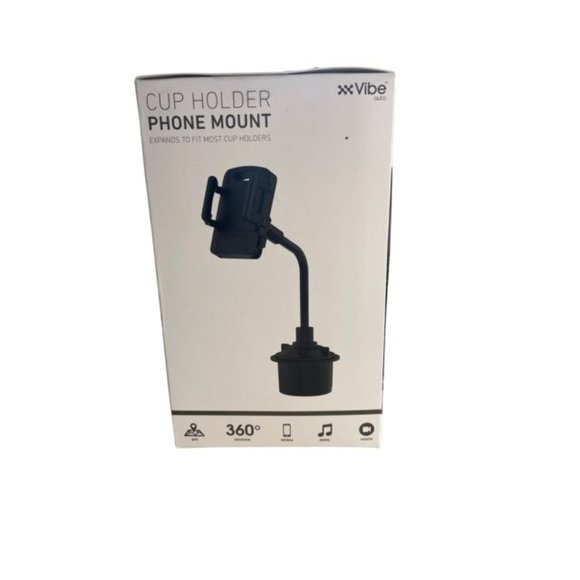 Vibe Auto Cup Holder Phone Mount, Black - Picture 4 of 4